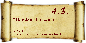Albecker Barbara névjegykártya